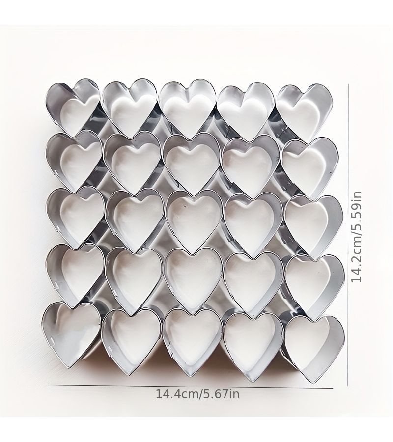 1 PC Flower Shaped Heart Cookie Cutter 25 Cavity Mini Cookie Mold Non Stick Stainless Steel Dough Baking Mold For Dog Treats - Image 2