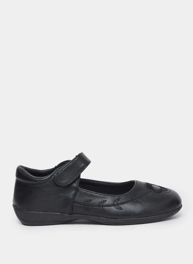 ستايلي Styli Girls Black Mary Jane Shoes with Floral Detail