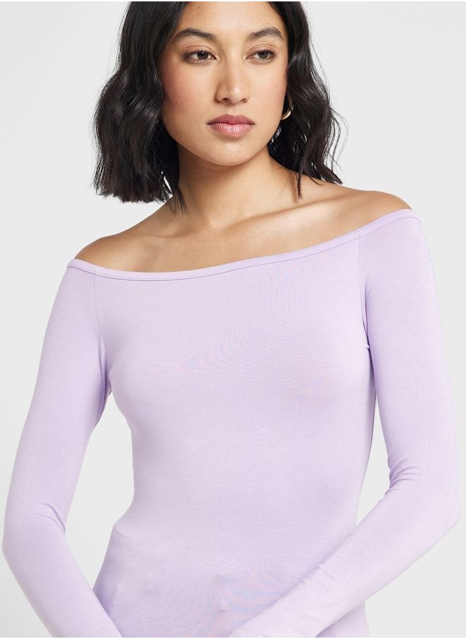 Ginger Basics - Off Shoulder Long Sleeve Top - Image 1