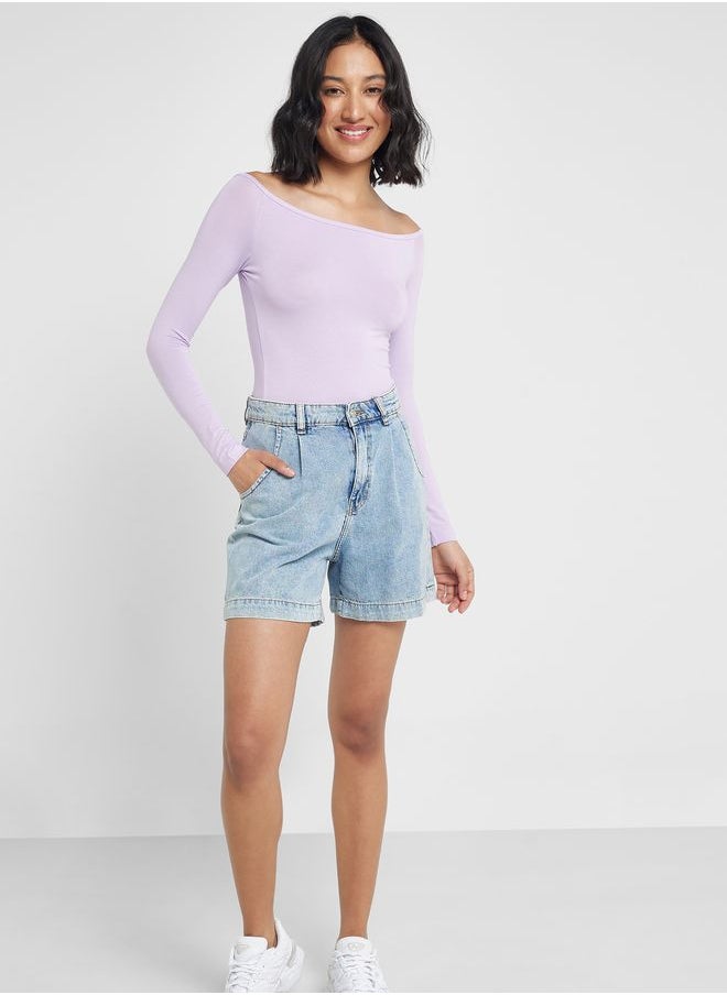 Ginger Basics - Off Shoulder Long Sleeve Top - Image 1