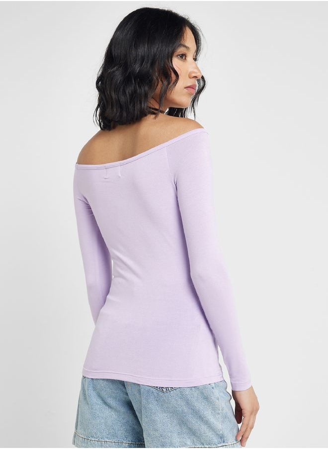 Ginger Basics - Off Shoulder Long Sleeve Top - Image 1