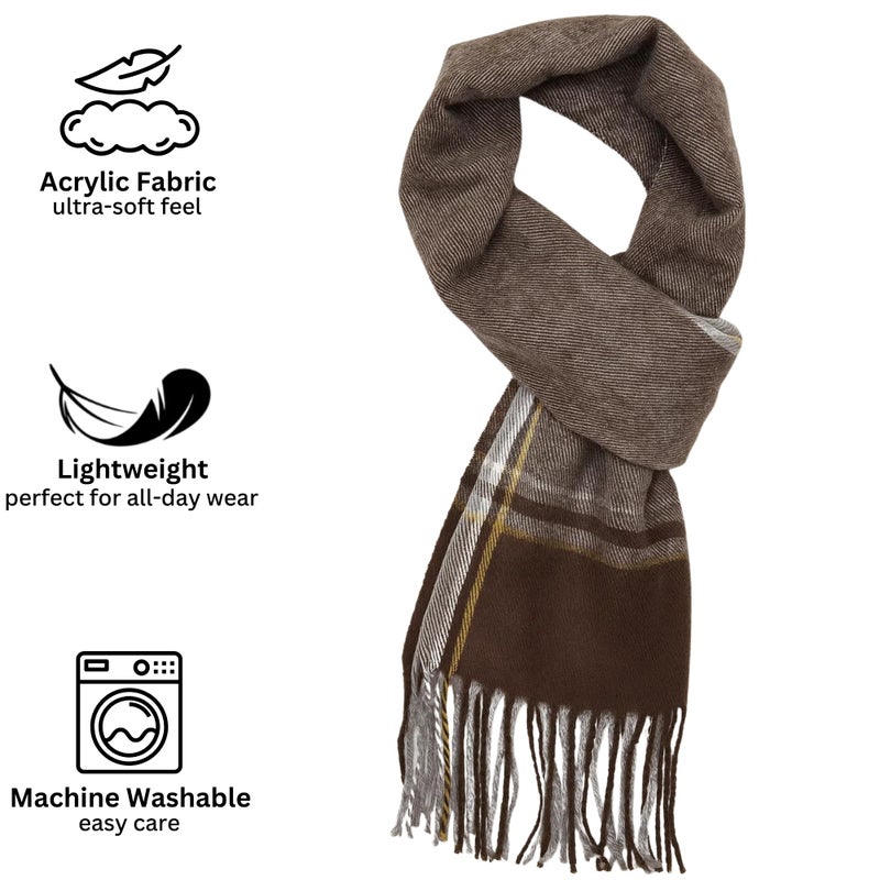 Alpine Swiss Mens Plaid Scarf Soft Winter Scarves Unisex,Fall Plaid,One Size - Image 5