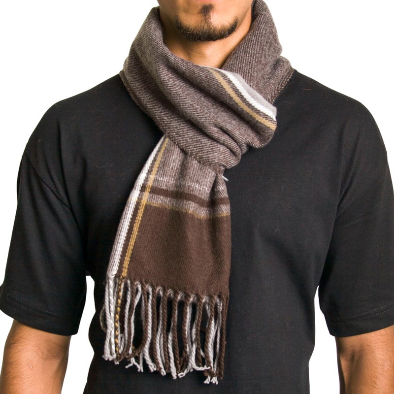 Alpine Swiss Mens Plaid Scarf Soft Winter Scarves Unisex,Fall Plaid,One Size - Image 3
