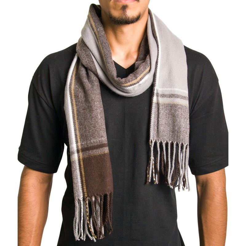 Alpine Swiss Mens Plaid Scarf Soft Winter Scarves Unisex,Fall Plaid,One Size - Image 4