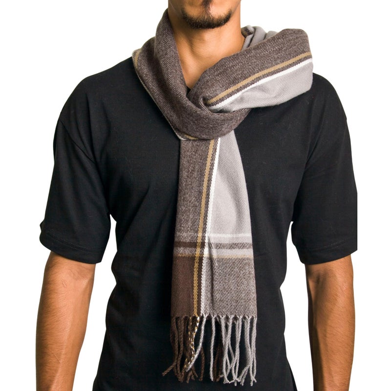 Alpine Swiss Mens Plaid Scarf Soft Winter Scarves Unisex,Fall Plaid,One Size - Image 2