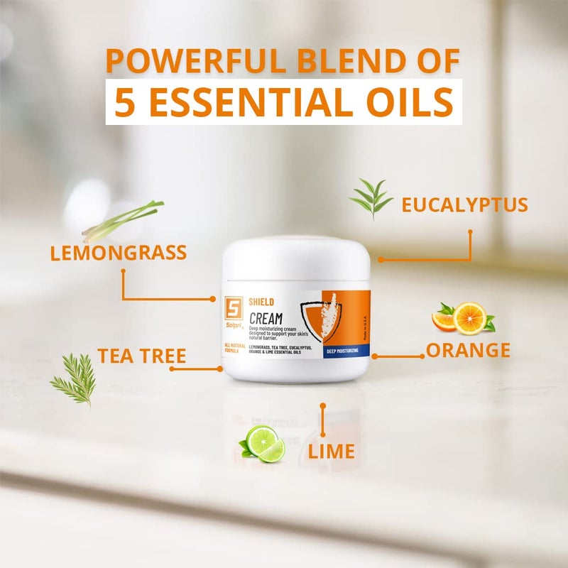 Solpri Shield Tea Tree Foot Cream with Lemongrass, Eucalyptus Oils to Soothe Eczema, Psoriasis, Rashes, Dry Itchy Feet 2 oz | The Athlete's Choice in Skin Moisturizing - Image 3