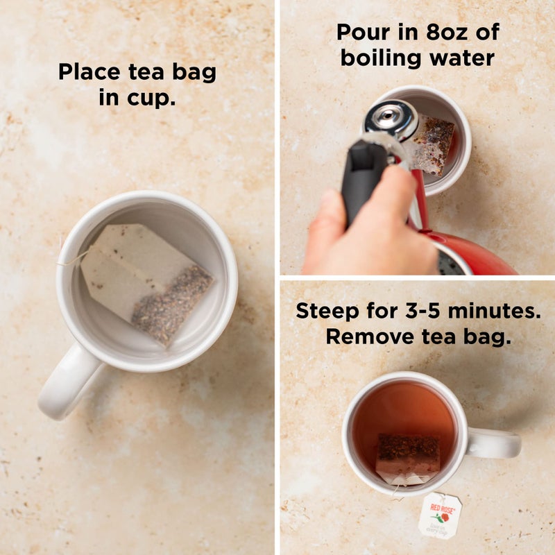 Red Rose Sweet Temptations Dessert Tea Sugar Cookie, Zero Carbs, Zero Sugar Bursting with Flavor Caffeine-Free Delicious Beverage Herbal Tea, 18 Count Pack of 6 Fruit Naturally Flavored Herbal Tea - Image 2