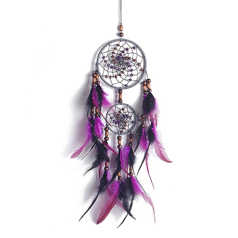 Ornerx Purple Black Dream Catcher for Home Decor 21 Long