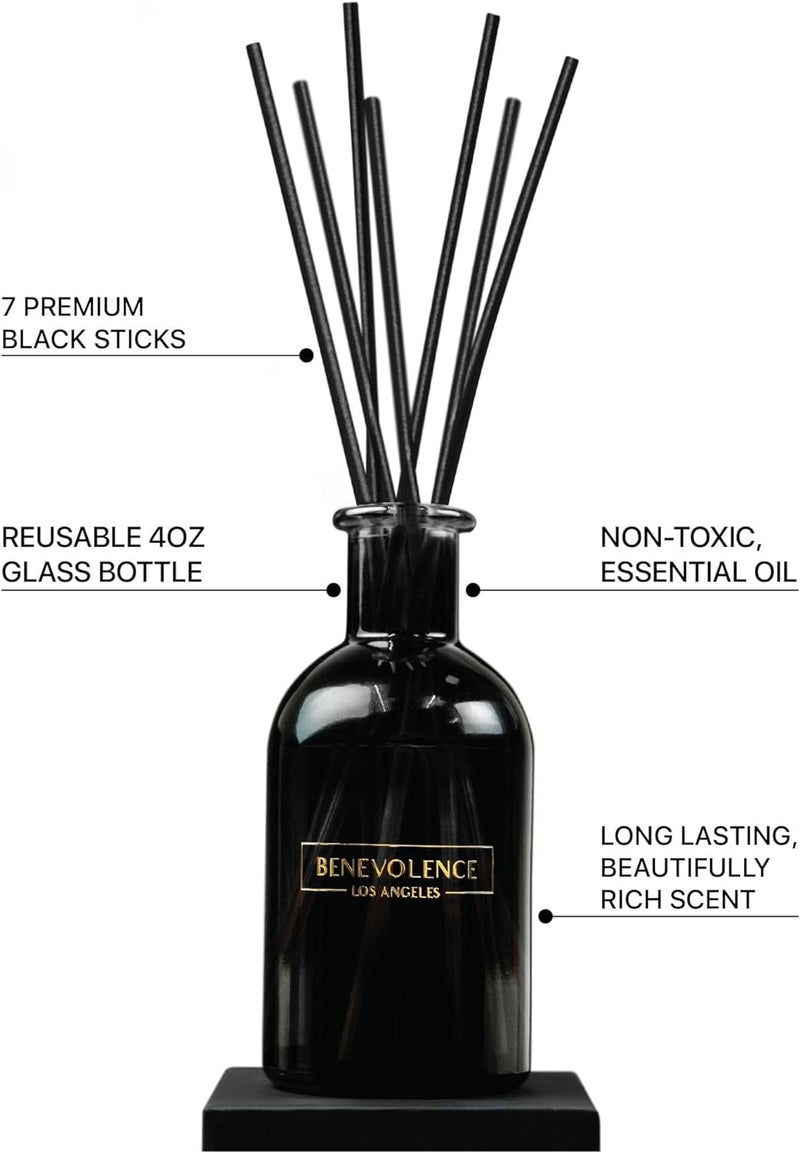 Benevolence LA معطرات ريد من بينيفولنس LA للمنزل، عطر اللافندر والأوكاليبتوس المريح | عصي معطرات الهواء مع علبة هدايا، عصي معطرة للحمام | ديكور المنزل - Image 5