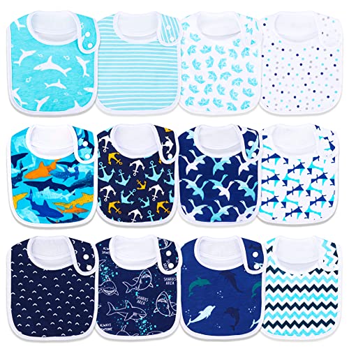 Benoxine Baby Bibs Super Soft and Absorbent Organic Cotton Baby Bandana Drool Bibs Set for Boys Girls Newborn Unisex 3-36 Months 12 Pcs - Image 1