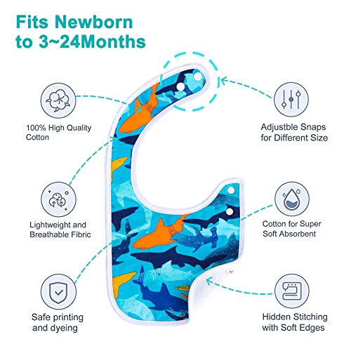 Benoxine Baby Bibs Super Soft and Absorbent Organic Cotton Baby Bandana Drool Bibs Set for Boys Girls Newborn Unisex 3-36 Months 12 Pcs - Image 2