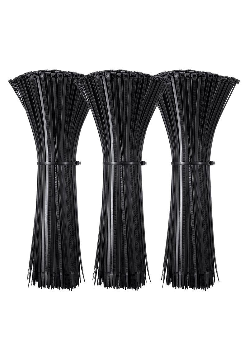 500pcs 16 Inch Large Cable Ties Black Nylon Electrical Cable Ties with 60lb Tensile Strength Self-Locking Ties for Indoor Outdoor Farming - Image 1