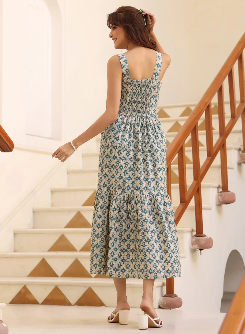 kolaba Printed Cotton Midi Dress