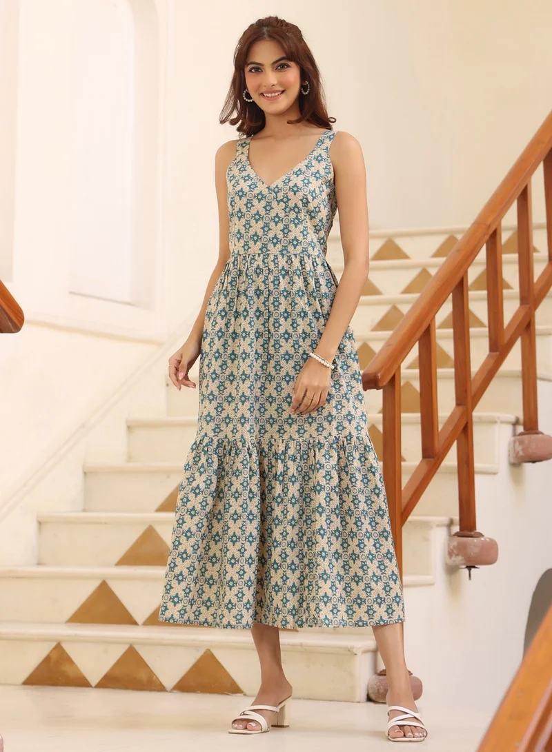 kolaba Printed Cotton Midi Dress