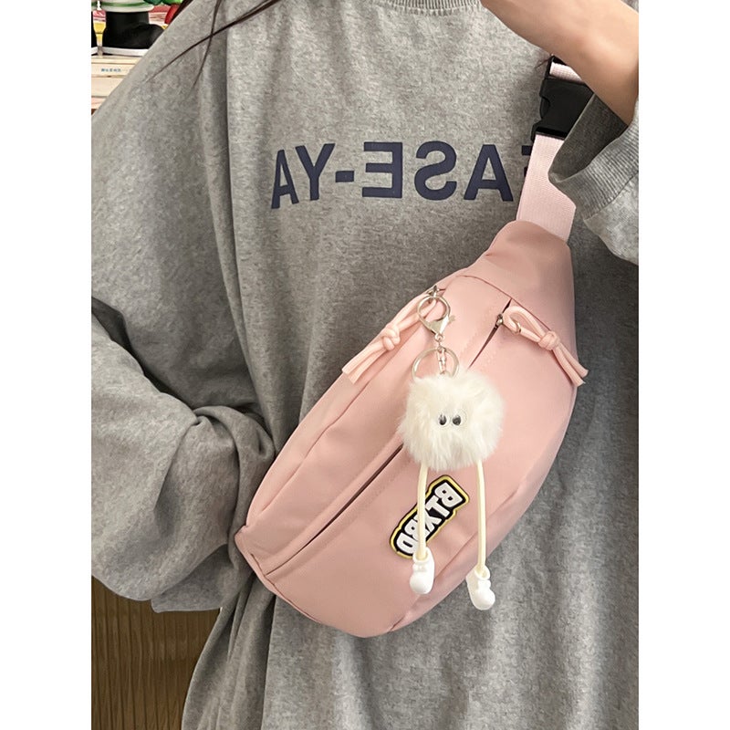 Women's Nylon Chest and Waist Bag, Zip Crossbody Belt Bag with Phone Pocket, Fresh Sweet Style - Image 3