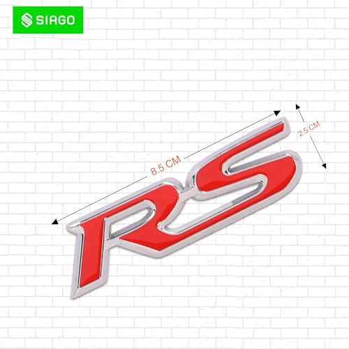 SIAGO SIA243 Premium RS Metal Car Sticker - Durable & Stylish Auto Emblem for Vehicles - Customizable Designs - Easy Installation - Weather-Resistant & Long-Lasting - Image 2