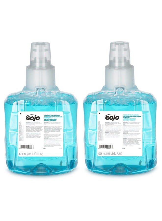GOJO LTX Refill, 1916-02 - Blue Pomegranate Scented Antibacterial Handwash (1200 mL) - 2 Pack - Image 1
