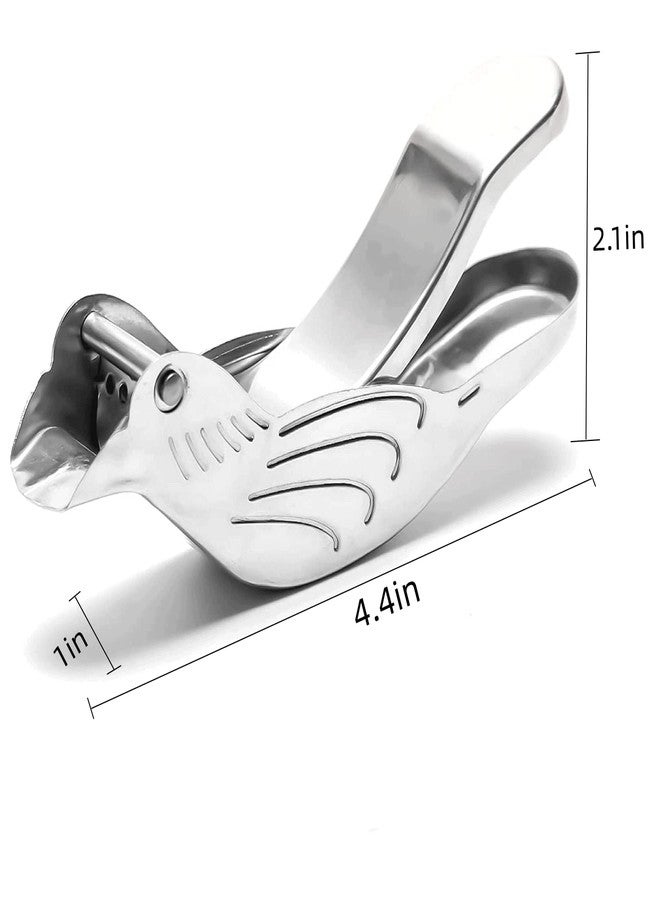 Melostu OGWSRK Genting stainless steel manual lemon juicer and lime squeezer, silver (2 pieces)Bird shape lemon juicer - Image 3