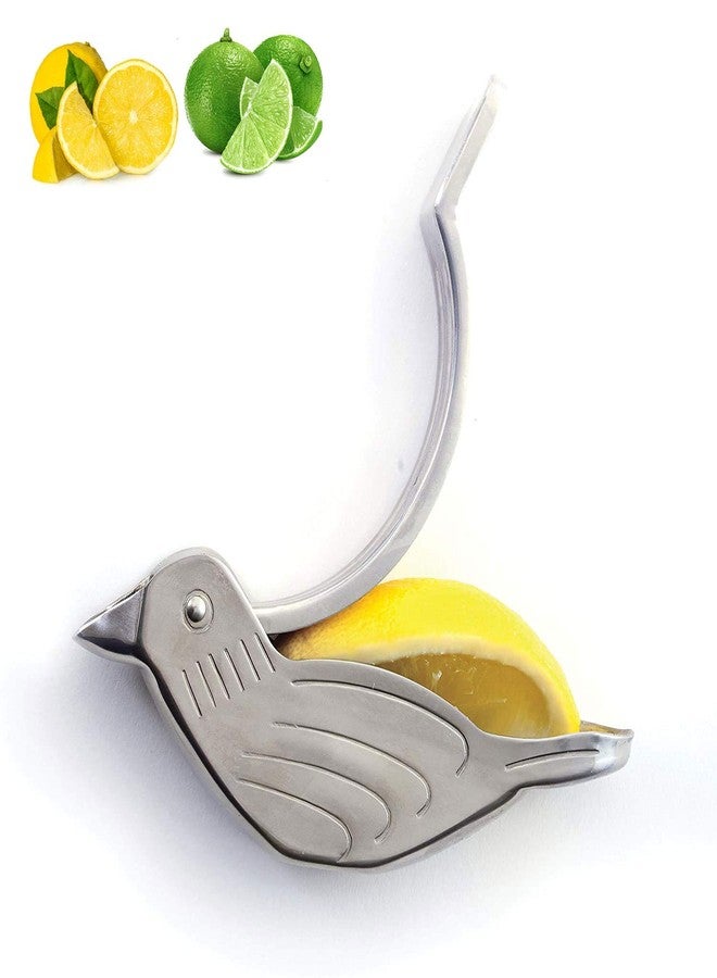 Melostu OGWSRK Genting stainless steel manual lemon juicer and lime squeezer, silver (2 pieces)Bird shape lemon juicer - Image 1