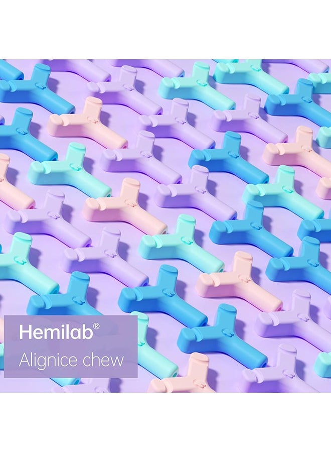 Unique - 4 Pack Aligner Chewies - Y-Shaped Handheld Aligner Chewies - Firm & Soft 2 Way - Aligners, Retainers（Pink/Blue/Green/Purple） - Image 1