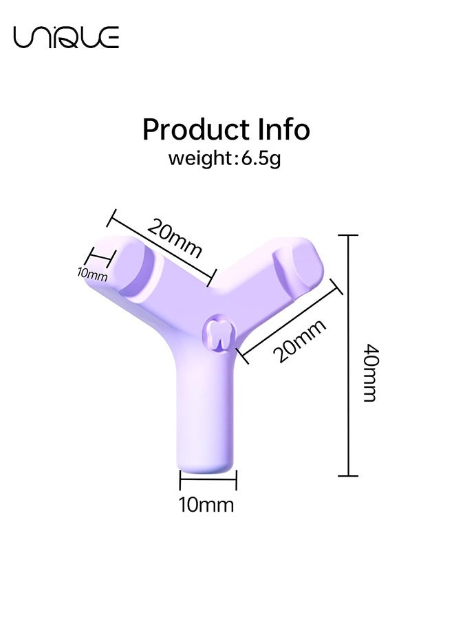 Unique 4 Pack Aligner Chewies - Y-Shaped Handheld Aligner Chewies - Firm & Soft 2 Way - Aligners, Retainers（Pink/Blue/Green/Purple） - Image 2
