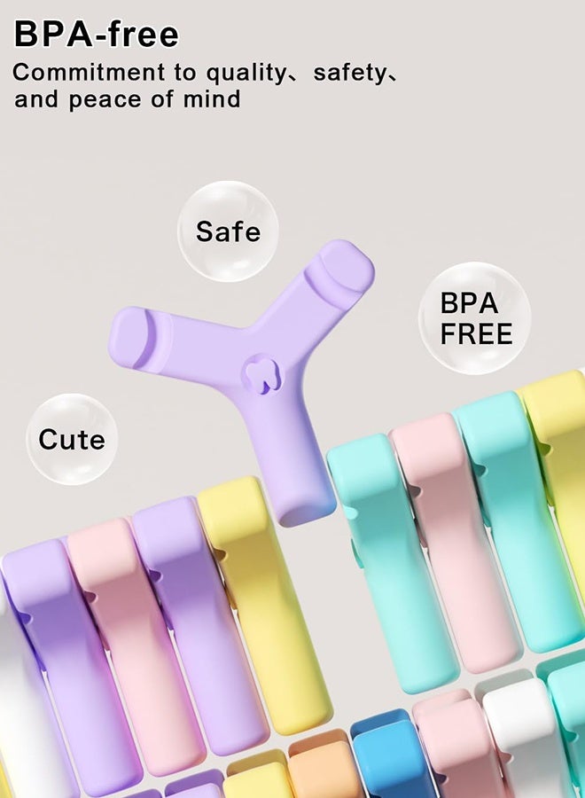 Unique 4 Pack Aligner Chewies - Y-Shaped Handheld Aligner Chewies - Firm & Soft 2 Way - Aligners, Retainers（Pink/Blue/Green/Purple） - Image 4