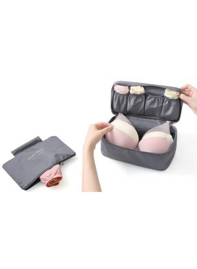 PAVITYAKSH Bag Innerwear Bra Underwear Storage Bag Travel Bag Trip Handbag Luggage Traveling Bag Pouch Case Suitcase Space Saver Container Bags (Grey) - Image 5
