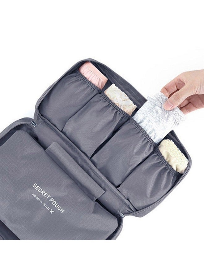PAVITYAKSH Bag Innerwear Bra Underwear Storage Bag Travel Bag Trip Handbag Luggage Traveling Bag Pouch Case Suitcase Space Saver Container Bags (Grey) - Image 3