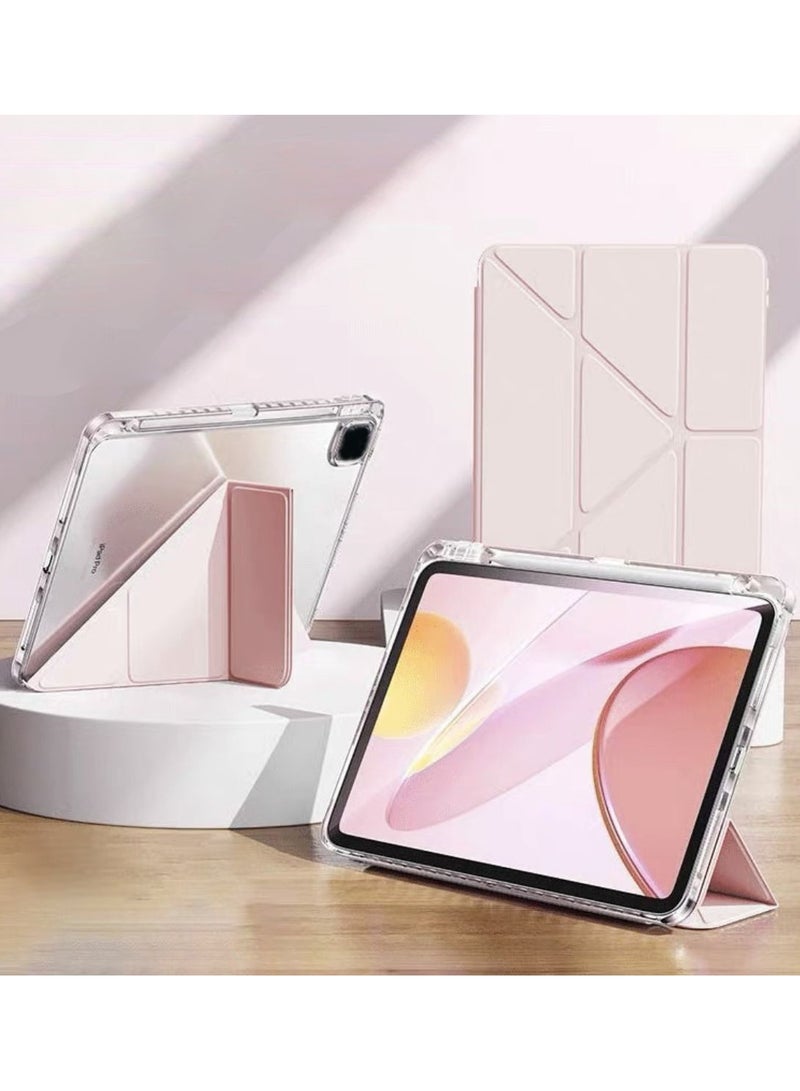 general Case Compatible with iPad (A16) 11th Generation (2025), Clear Cover with Pencil Holder, Y-Shaped Trifold Stand