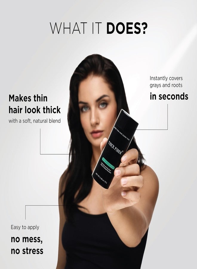 THICK FIBER Hair Fibers for Thinning and Bald Spots (DARK BROWN, Pack of 3) - 25g Bottle - Conceals Loss in Seconds - Powder for Women & Men - Image 2