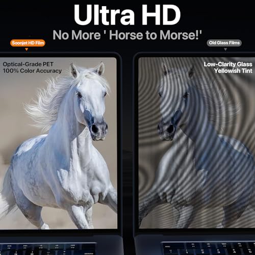 soonjet 2-Pack for MacBook Air 13.6 inch Screen Protector M4 M3 M2 2025-2022 [Notchless Full-Coverage] [4K Ultra HD, Like Bare Screen] Laptop Screen Protector for MacBook Air 13" A3240 A3113 A2681 - Image 4