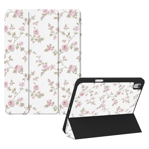 Xkladz Case for iPad Air 11 inch M3/M2 (2025/2024), iPad Air 5th / 4th Generation (2022/2020) 10.9 inch, Cover with Pencil Holder, Auto Sleep/Wake, Cute Design Pattern for Girs Women, Pink Flowers - Image 1