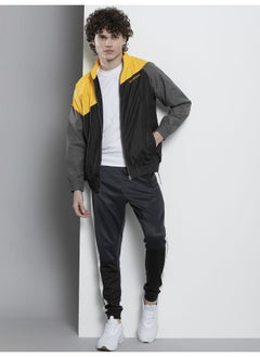 The Indian Garage Co Men Yellow Regular Fit Zipper Pockets Color Block  - Image 3