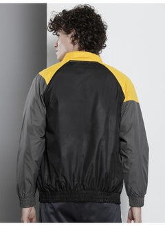 The Indian Garage Co Men Yellow Regular Fit Zipper Pockets Color Block  - Image 5