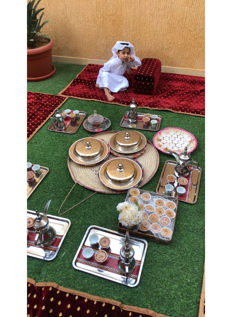 اكس بوت طقم أريكة مجلس أرضي عربي تقليدي من المخمل - Image 2