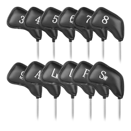 Intech 12-Piece Thick Synthetic Leather Golf Iron Head Cover Set Fit All Brands (TaylorMade, Callaway, Ping, Titleist, Cobra and more) - Image 2