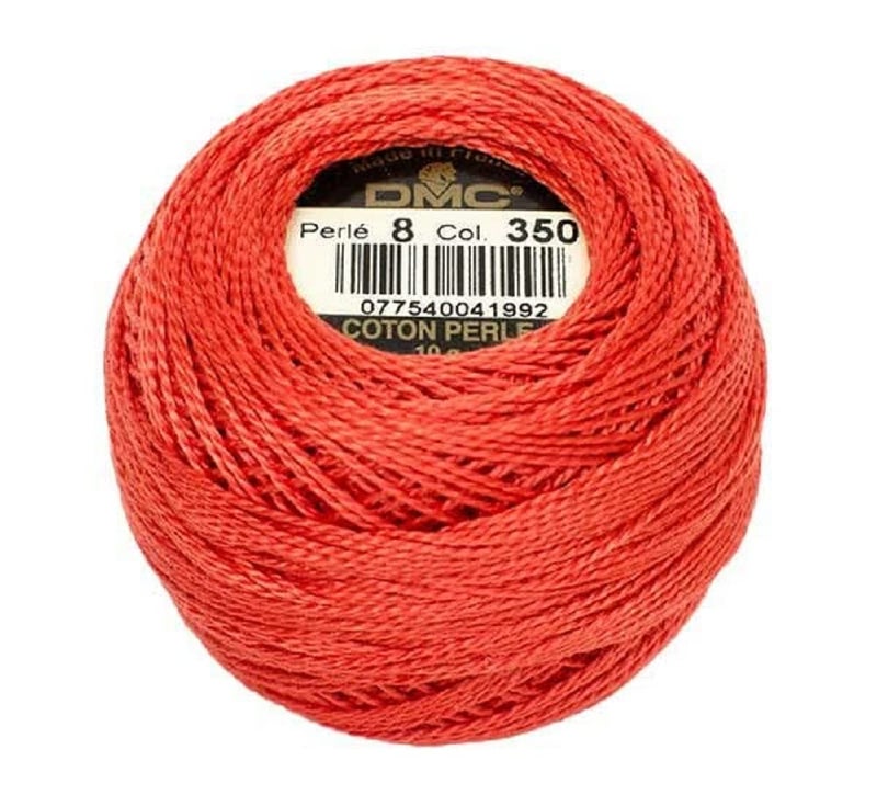 DMC 116 8-350 Pearl Cotton Thread Balls, Medium Coral, Size 8