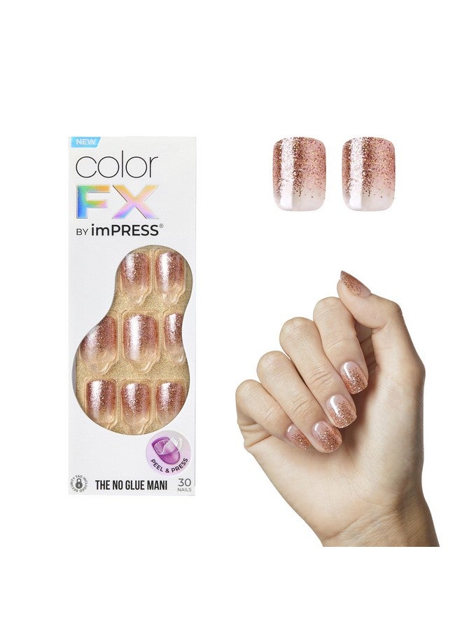 Impress KISS imPRESS No Glue Mani Press-On Nails, Color FX, Dimension', Light Neutral, Short Size, Squoval Shape, Includes 30 Nails, Prep Pad, Instructions Sheet, 1 Manicure Stick, 1 Mini File - Image 1