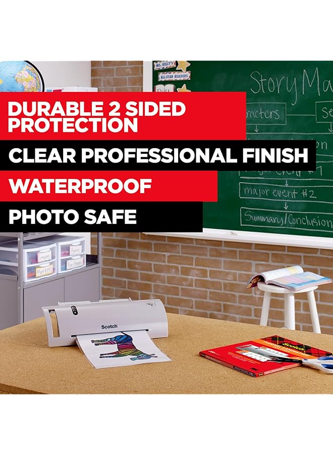 Scotch  Thermal Laminating Pouches 100 Pack Laminating Sheets 3 Mil 8.9 X 11.4 Inches Education Supplies And Craft Supplies For Use With Thermal Laminators Letter Size Sheets Tp3854 100 - Image 2