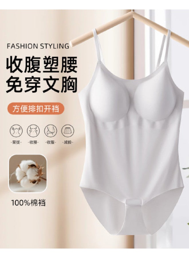 Fenton No Need To Wear Underwear [100% Cotton Crotch] Body Shaping Slimming Nude Feeling Breathable One-Piece Women'S Base Shirt - Image 1