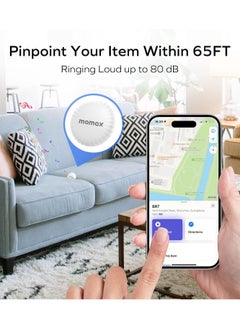 Momax Momax PinTag Apple Find My Tracker – White,compact Bluetooth tracker,help  locate your personal belongings using Apple's Find My network,Long Battery Life  - Image 3