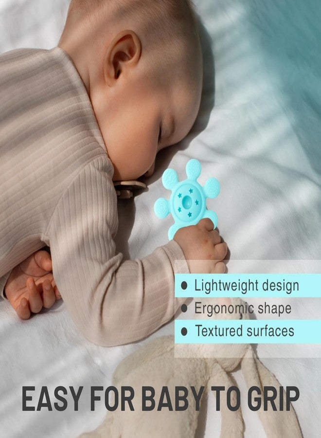 Nestlooms Silicone Baby Rattle Teether, BPA-Free, Food-Grade Teething Toy with Soft Multi-Texture Surface, Easy-Grip Rattle for Gum Relief & Early Development,for Infants & Toddlers (StarPetal Ocean Blue) - Image 3