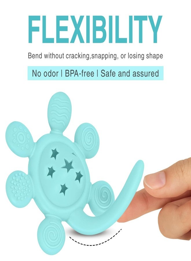 Nestlooms Silicone Baby Rattle Teether, BPA-Free, Food-Grade Teething Toy with Soft Multi-Texture Surface, Easy-Grip Rattle for Gum Relief & Early Development,for Infants & Toddlers (StarPetal Ocean Blue) - Image 5
