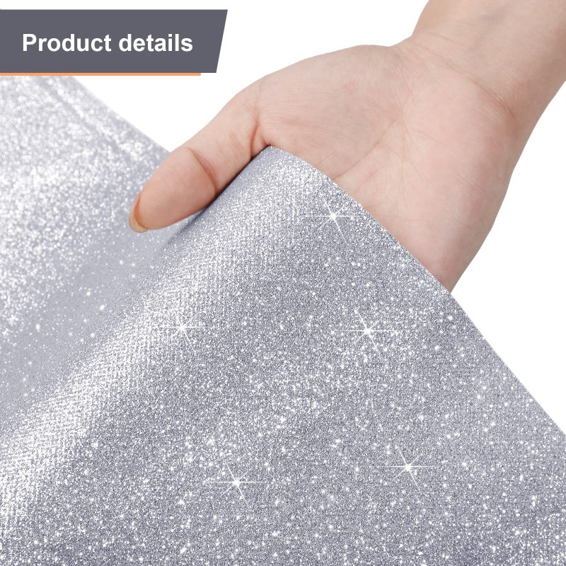 Tatuo Tatuo Carpet Runner Runway Rug 55 GSM Thickness with Carpet Tape for Prom Wedding Christmas Party Outdoor Indoor Hallway Rug(Glitter Silver 2.46 x 30 Feet)  - Image 4