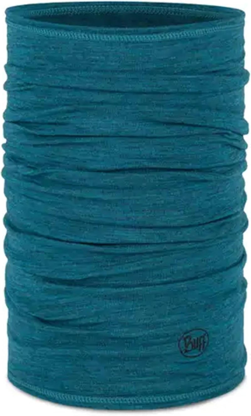 BUFF Merino Lightweight Multifunctional Scarf in Solid Teal Blue for Unisex Adults