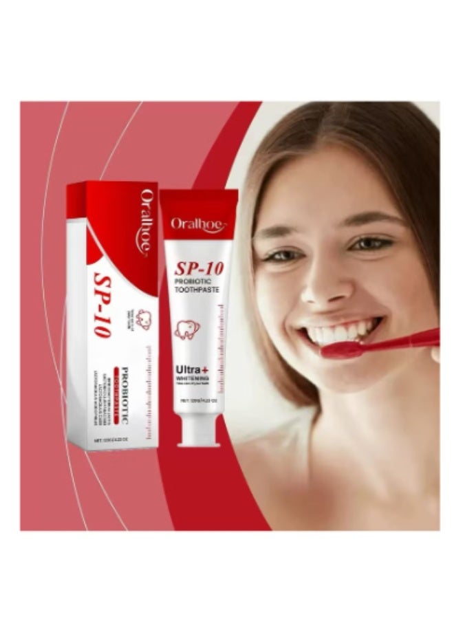 أورالحوي معجون أسنان إس بي-10، معجون أسنان إس بي 10، معجون أسنان إس بي 10 بروبيوتيك لإزالة البقع، معجون لتنظيف عميق والعناية، إزالة البقع ونفس منعش (120 جم) - Image 4