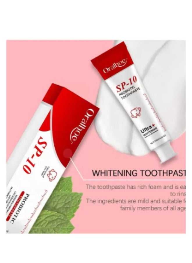 أورالحوي معجون أسنان إس بي-10، معجون أسنان إس بي 10، معجون أسنان إس بي 10 بروبيوتيك لإزالة البقع، معجون لتنظيف عميق والعناية، إزالة البقع ونفس منعش (120 جم) - Image 5