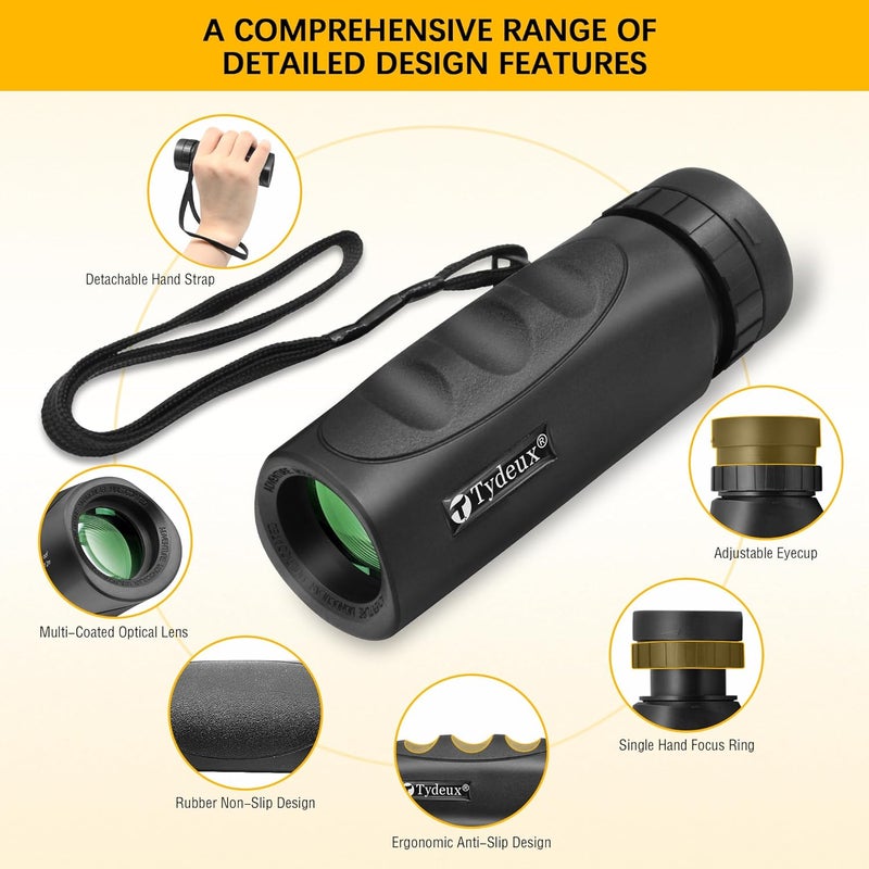 Tydeux 8x25 Compact Monocular Telescope Lightweight Handheld Monoscope for Gifts Bird Watching Hunting Hiking Camping and Other Outdoor Activities - Image 4