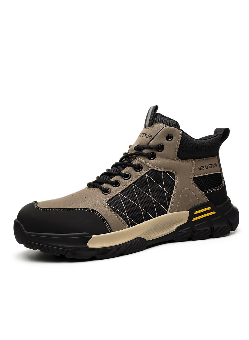 Men's Safety Shoes Steel Toe Boots Work Construction Shoes Lightweight Breathable Non-slip Indestructible Boots (44 EUR) - Image 1