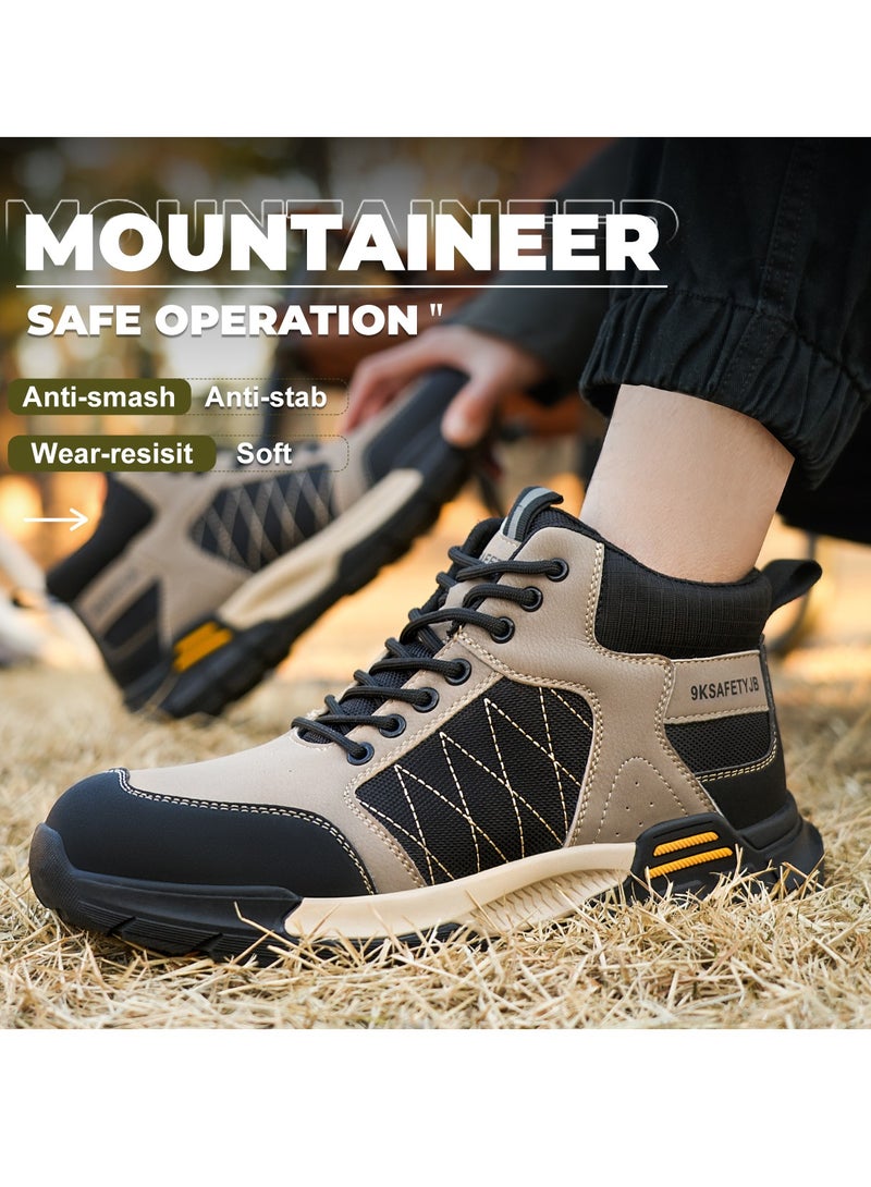 Men's Safety Shoes Steel Toe Boots Work Construction Shoes Lightweight Breathable Non-slip Indestructible Boots (44 EUR) - Image 4